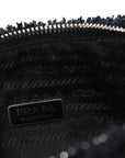 Terry Cloth Mini Re-Edition 2000 Bag Black White