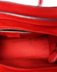 Drummed Calfskin Nano Luggage Vermillion
