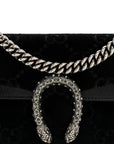 Velvet Skipper Crystal GG Monogram Small Dionysus Shoulder Bag Black Black Diamond