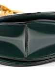 Spazzolato Calfskin Classic Box Medium Flap Bag Dark Green