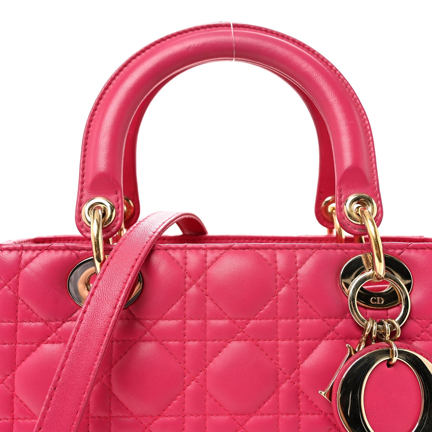 Lambskin Cannage Medium Lady D1OR Pink
