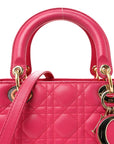 Lambskin Cannage Medium Lady D1OR Pink