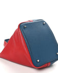 Taurillon Clemence Picotin Lock 22 MM Rouge Casaque Bleu Thalassa