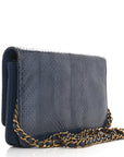 Snakeskin Wallet On Chain WOC Blue