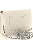Caviar Quilted CHNL 19 Wallet On Chain WOC White Pink