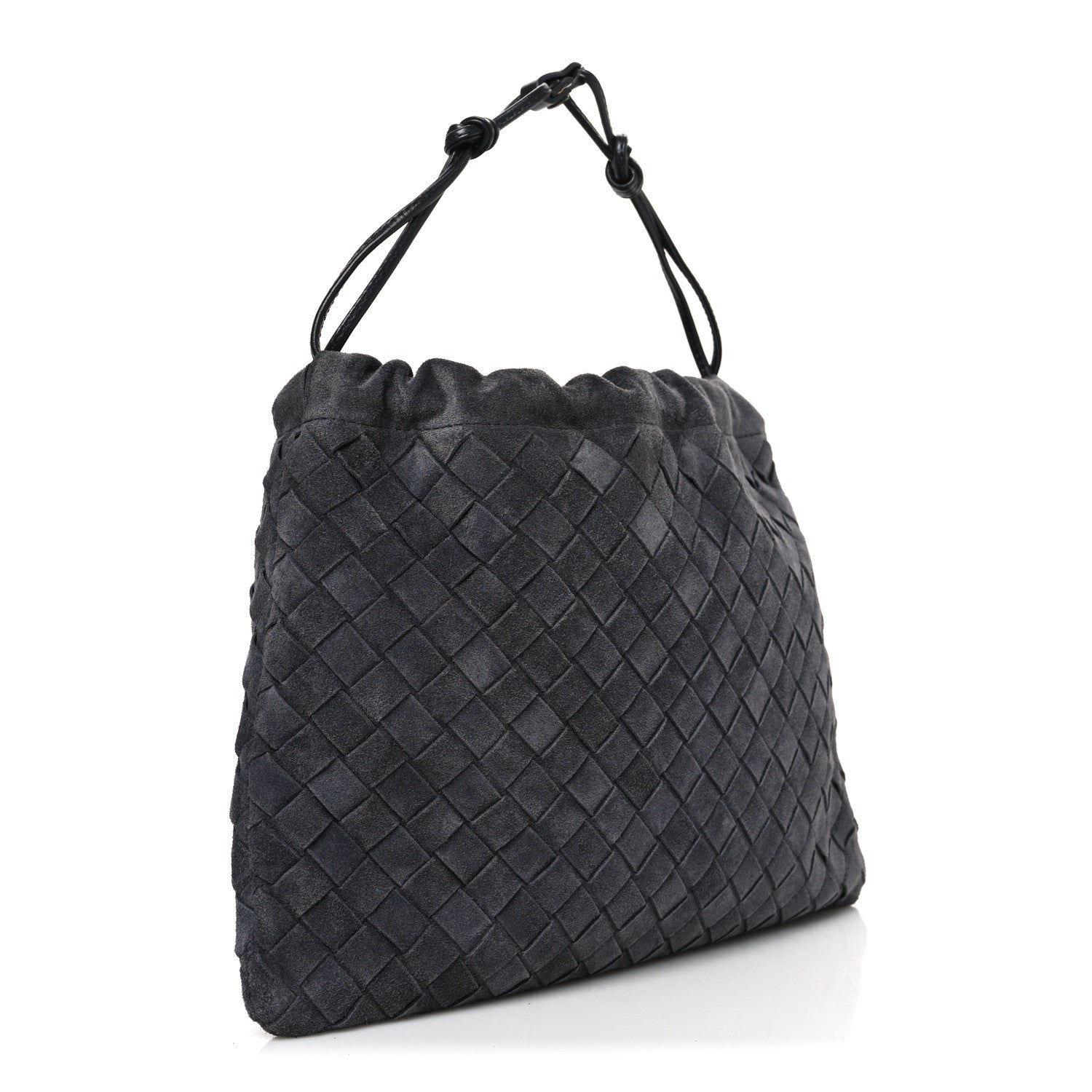 Suede Calfskin Intrecciato Medium Dustbag Grey
