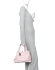 Calfskin Macrocannage Medium Toujours Powder Pink