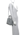 Ultra Matte Calfskin Cannage Medium Lady D1OR Grey Stone