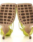 Mesh Nappa Stretch Ankle Tie Sandals 39 Kiwi