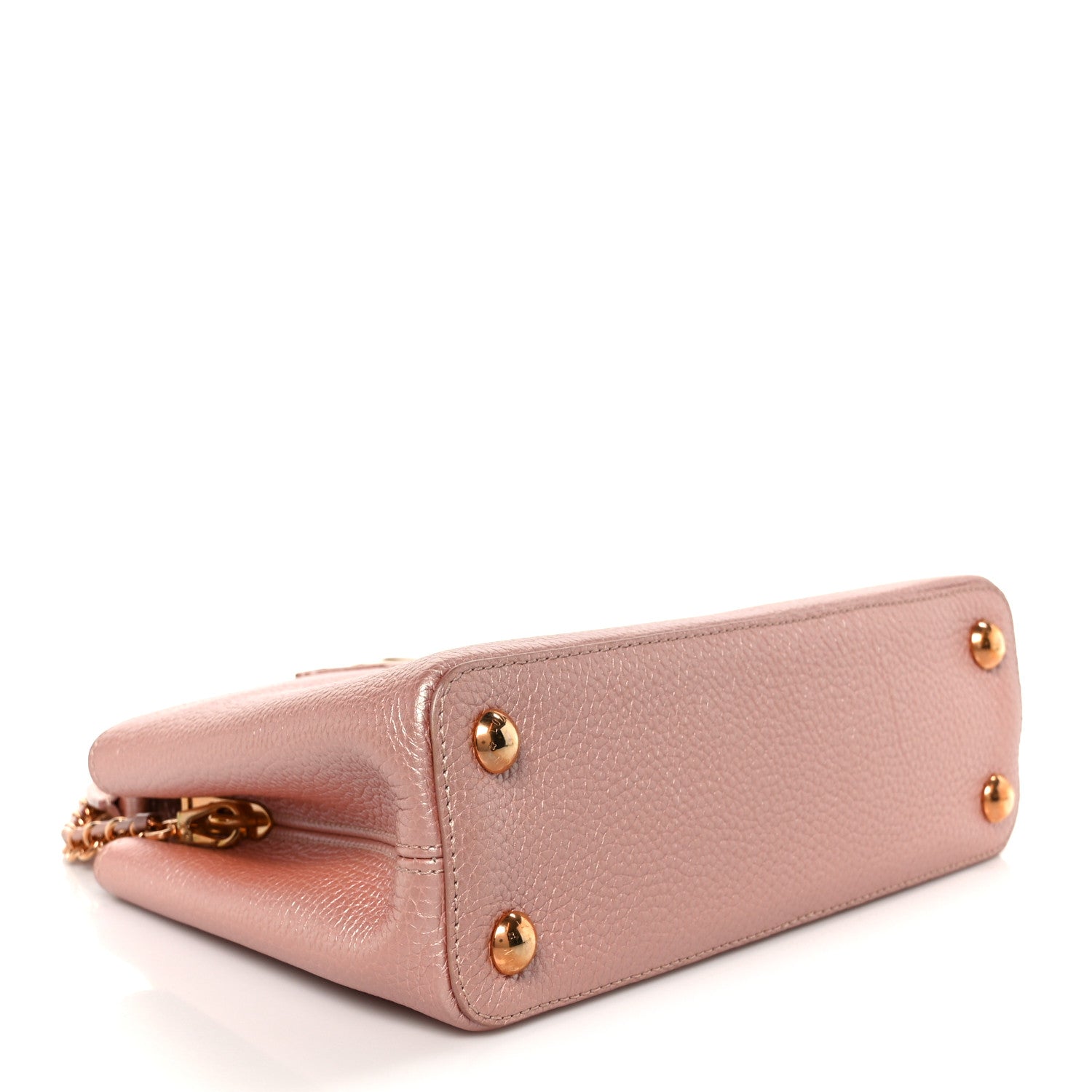 Metallic Taurillon Capucines BB Pearly Pink