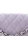 Caviar Quilted Medium Double Flap Light Purple