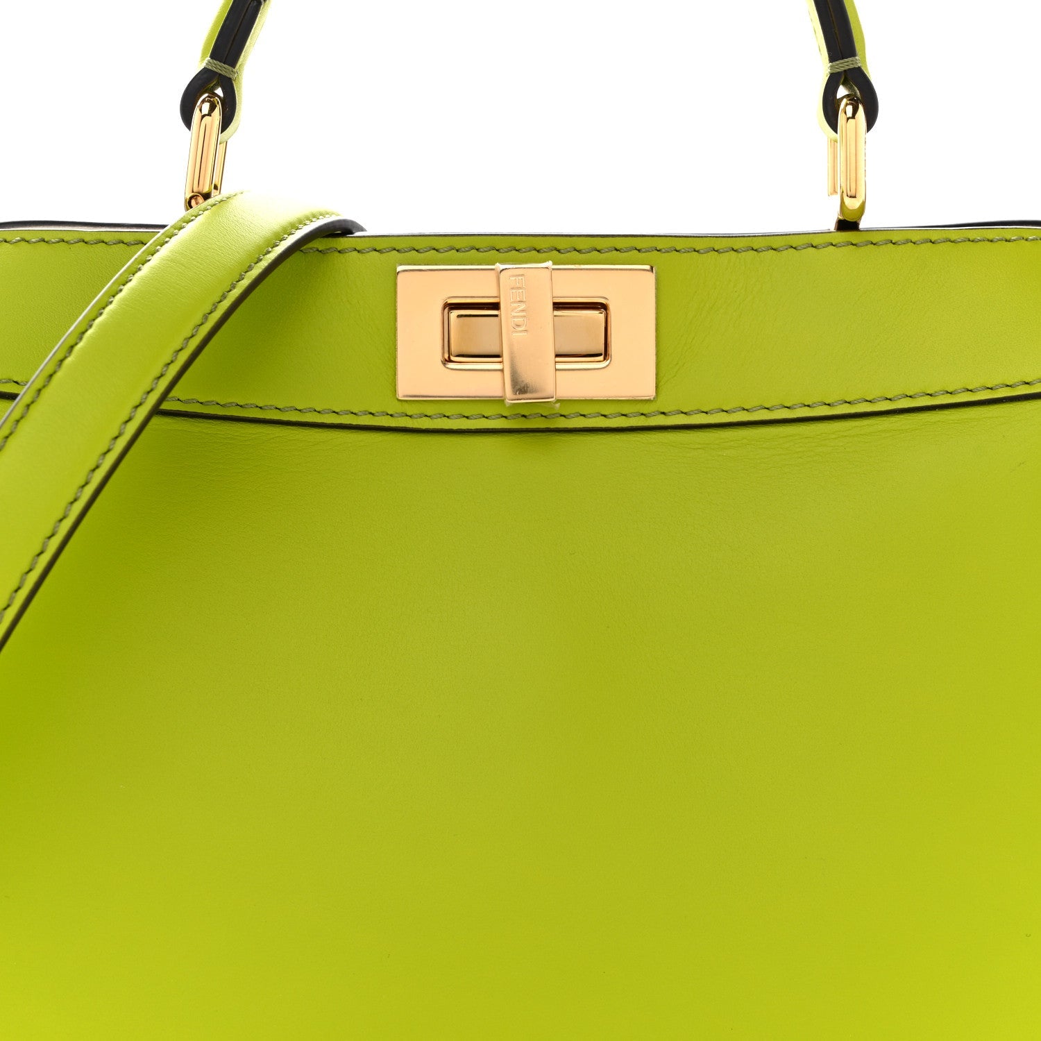 Vitello Seta Shiny Nappa Small Peekaboo I SEE U Satchel Wasabi White