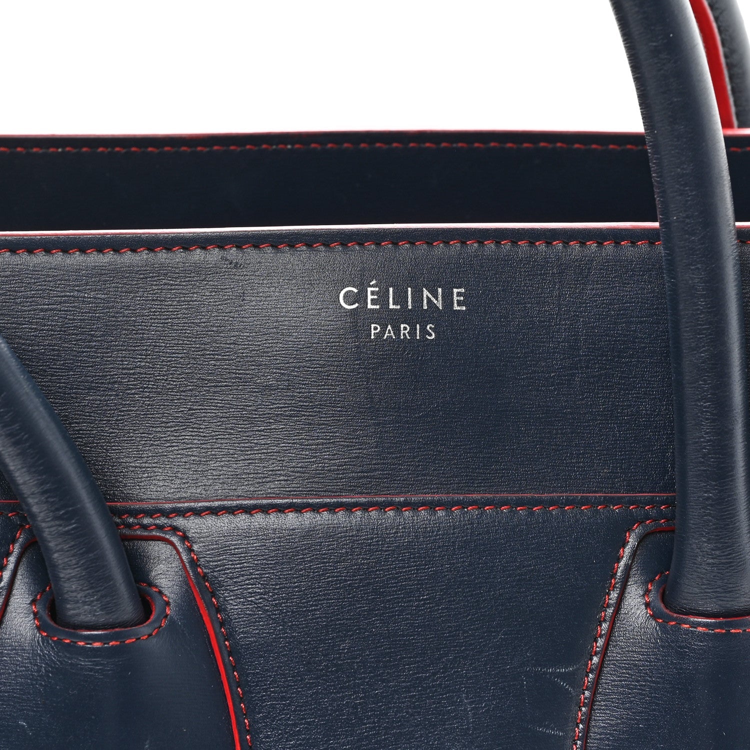 Smooth Calfskin Mini Luggage Navy Red