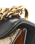 GG Supreme Monogram Calfskin Small Padlock Shoulder Bag Beige Black Cuir