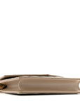Grain De Poudre Matelasse Chevron Monogram Envelope Chain Wallet Dark Beige