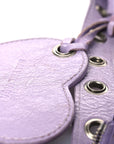 Extra Supple Calfskin Crocodile Embossed Le Cagole Shoulder Bag XS Lilac