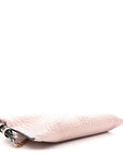 Signature Grain Calfskin Check Embossed Peyton Crossbody Clutch Bag Pale Orchid