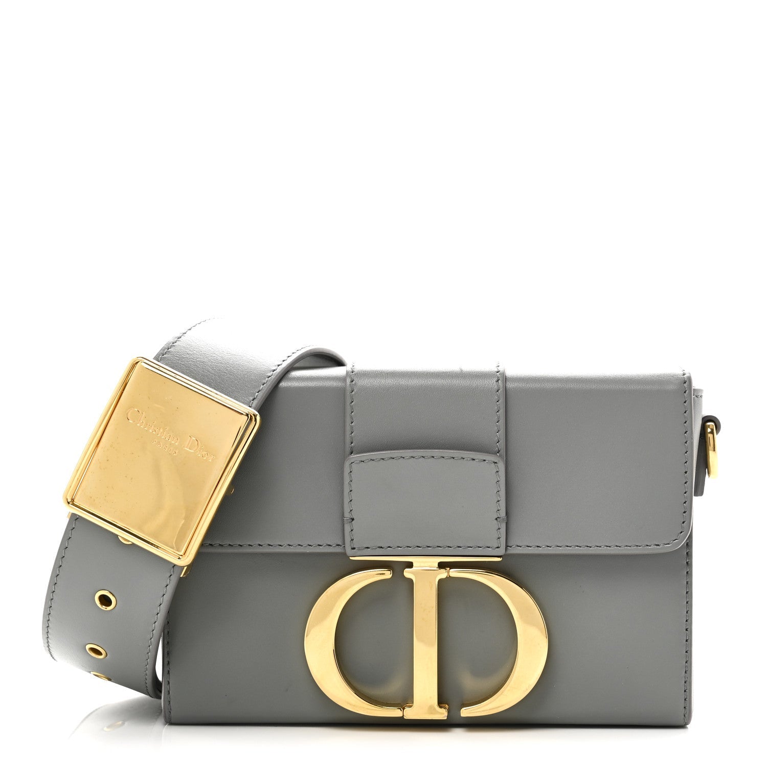 Box Calfskin 30 Montaigne Box Bag Gray