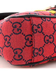 Monogram Multicolor Matelasse Diagonal Floral Embroidered Super Mini GG Marmont Shoulder Bag Red Blue Multicolor