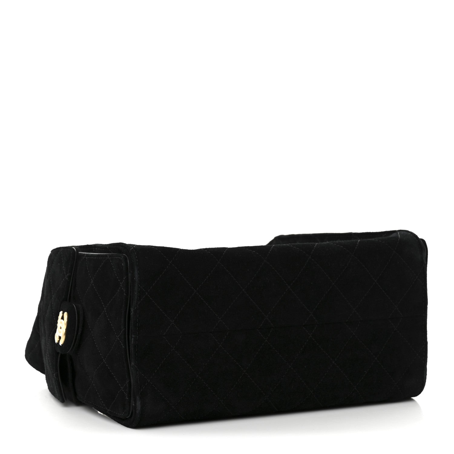 Suede Quilted Small CHNL 25 Handbag Black