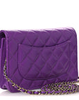 Caviar Quilted Wallet On Chain WOC Purple