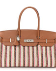 Toile Swift Broderie Shoulder Birkin Light 39 Gold Fauve Rose Pop Black