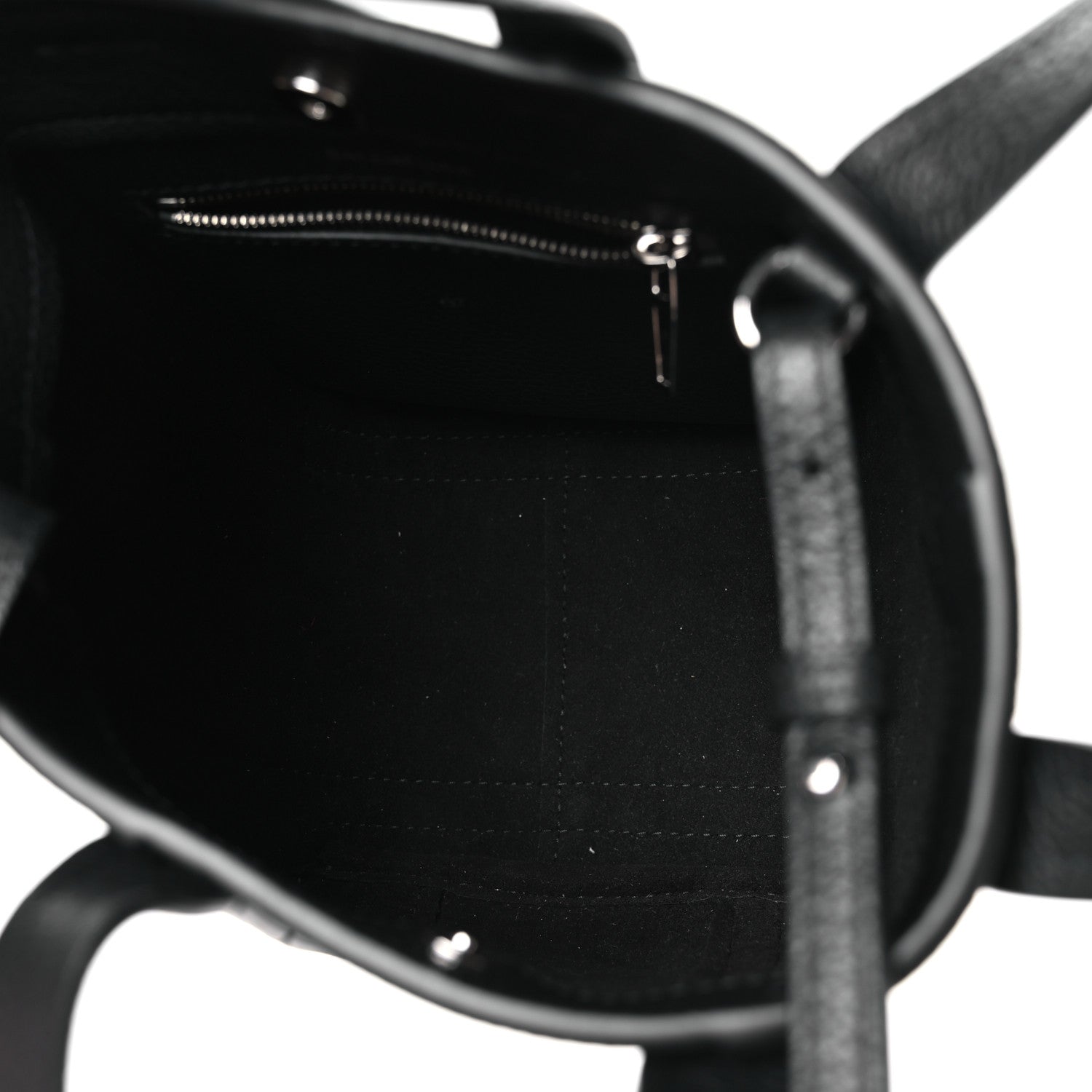 Grained Calfskin Mini 2.0 Everyday North South Shoulder Tote Bag Black