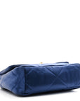 Satin Quilted Medium CHNL 19 Flap Blue
