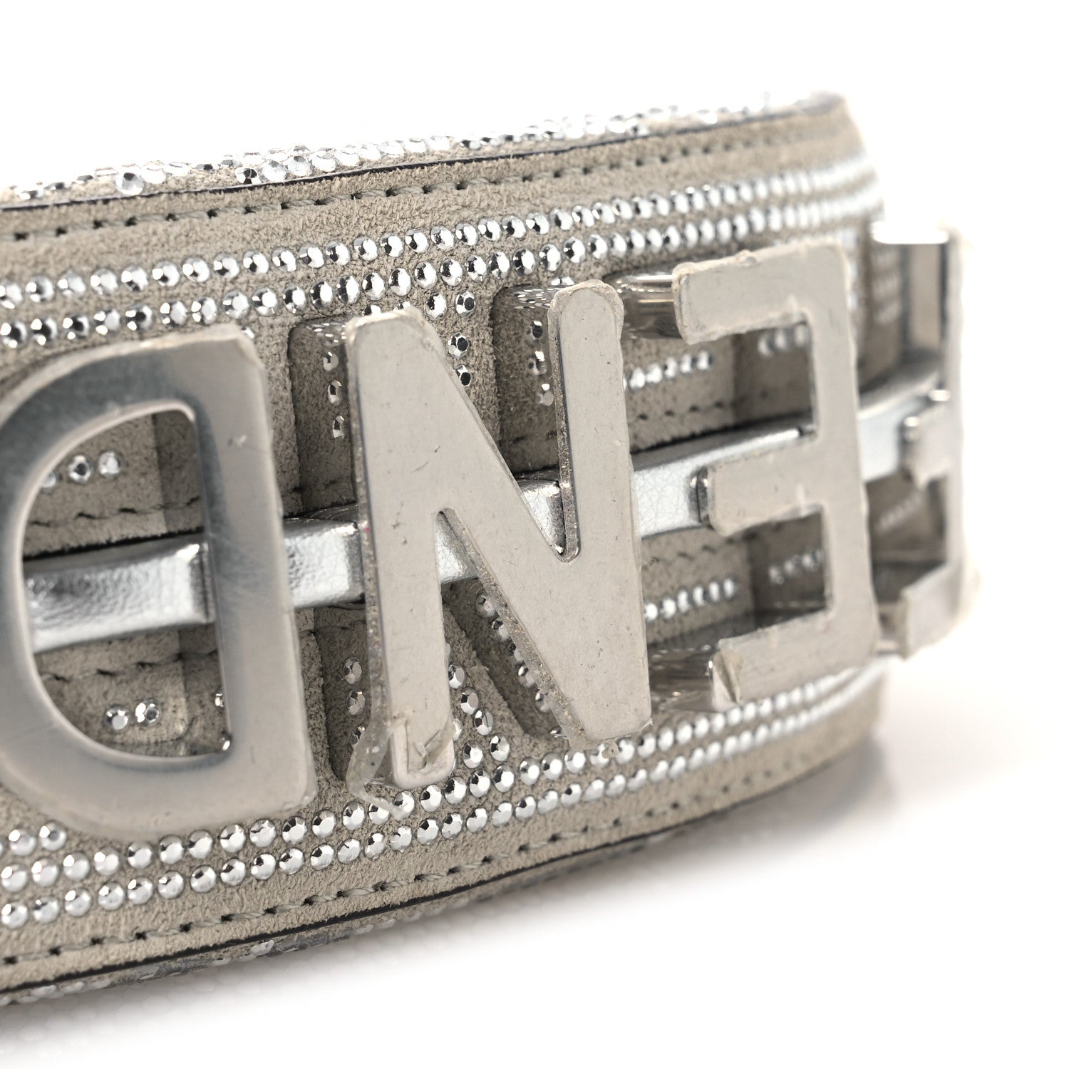 Crystal Vitello Laminato Suede FF Nano FNDIgraphy Hobo Charm Grey