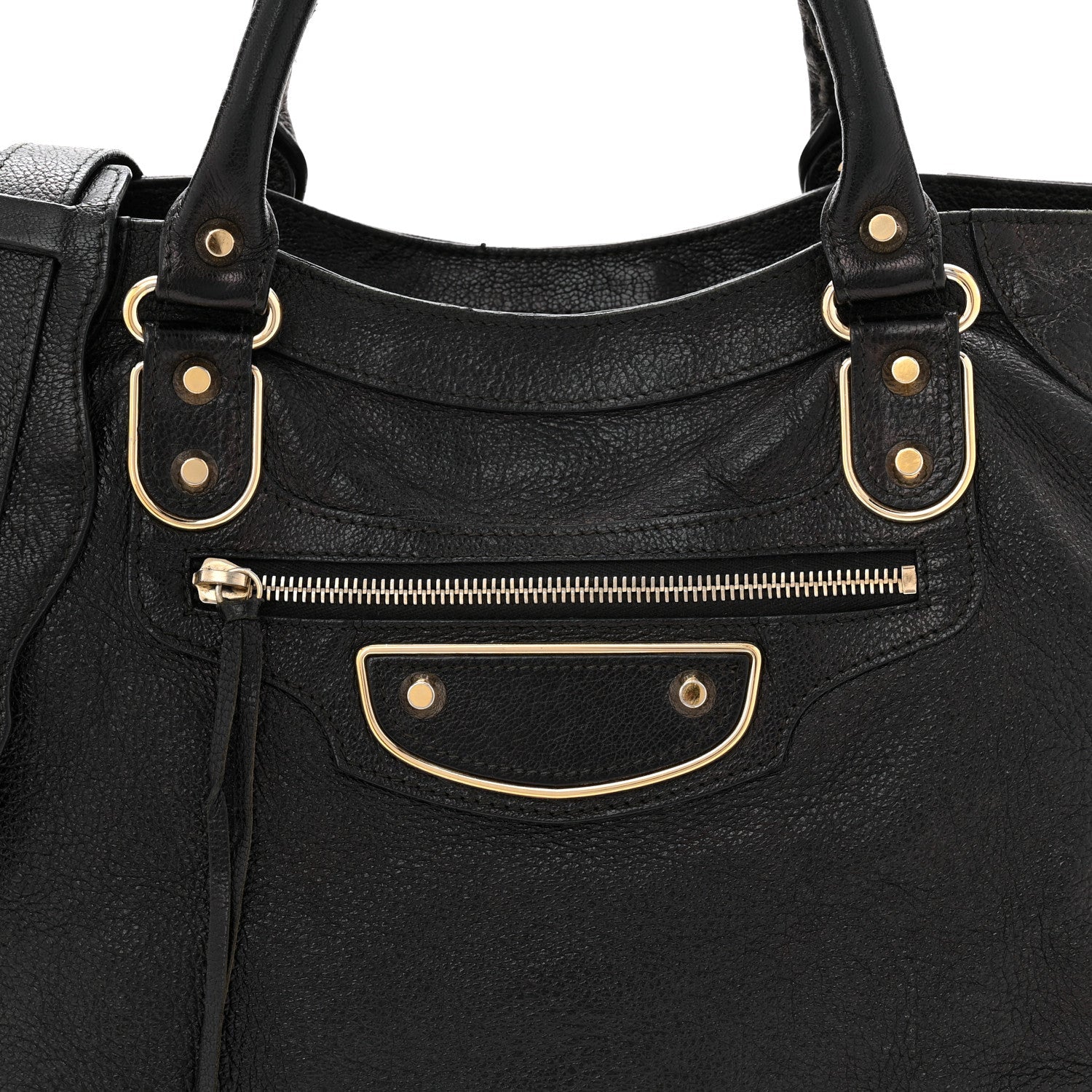 Chevre Gold Metallic Edge Hardware Velo Black