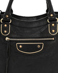 Chevre Gold Metallic Edge Hardware Velo Black