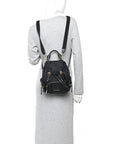Nylon Small Crossbody Rucksack Backpack Black