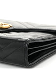 Calfskin Matelasse GG Marmont Chain Wallet Black