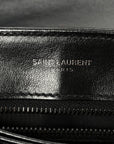 Calfskin Y Quilted Monogram Monochrome Toy Loulou Crossbody Bag Black