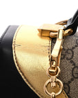 GG Supreme Monogram Small Osiride Top Handle Bag Black Gold