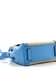 Grained Calfskin Canvas Small La Medusa Chain Top Handle Handbag Rope Blue