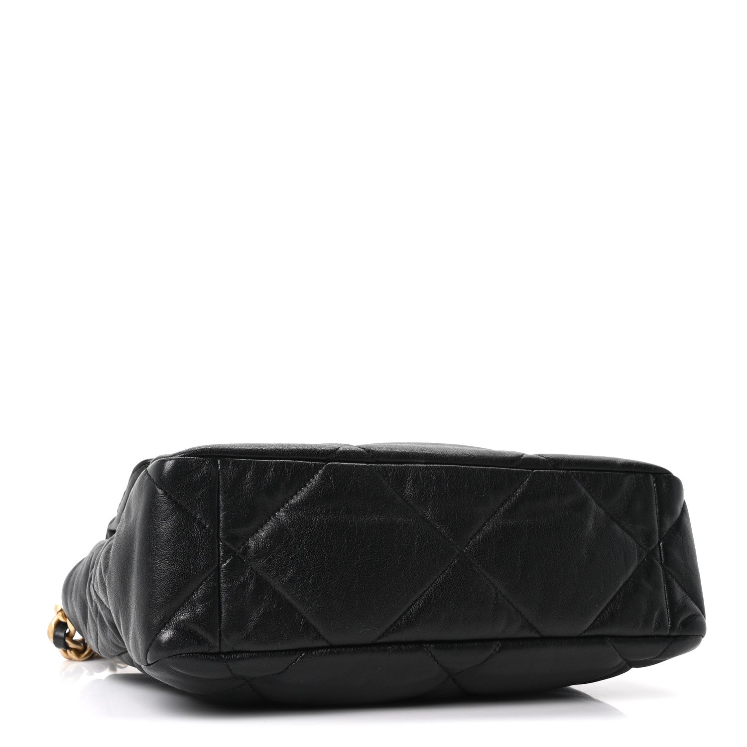 Goatskin Quilted Large CHNL 19 Flap Black