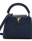 Ostrich Capucines Mini Indigo