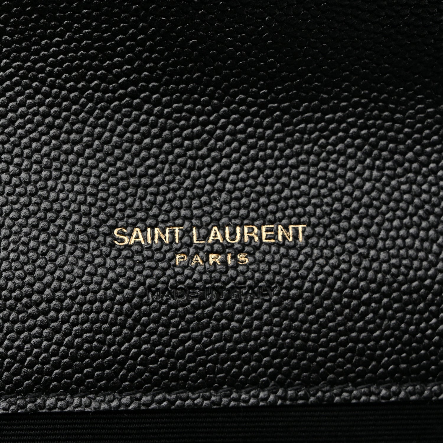 Grain De Poudre Matelasse Chevron Monogram Envelope Clutch Black