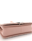 Calfskin Chevron Tweed Medium Boy Flap Pink