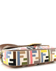 Canvas Ricamo Vitello King FF Multicolor Embroidered Baguette Grezzo Multicolor Gianduia