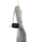 Calfskin Matelasse Small GG Marmont Chain Shoulder Bag Black