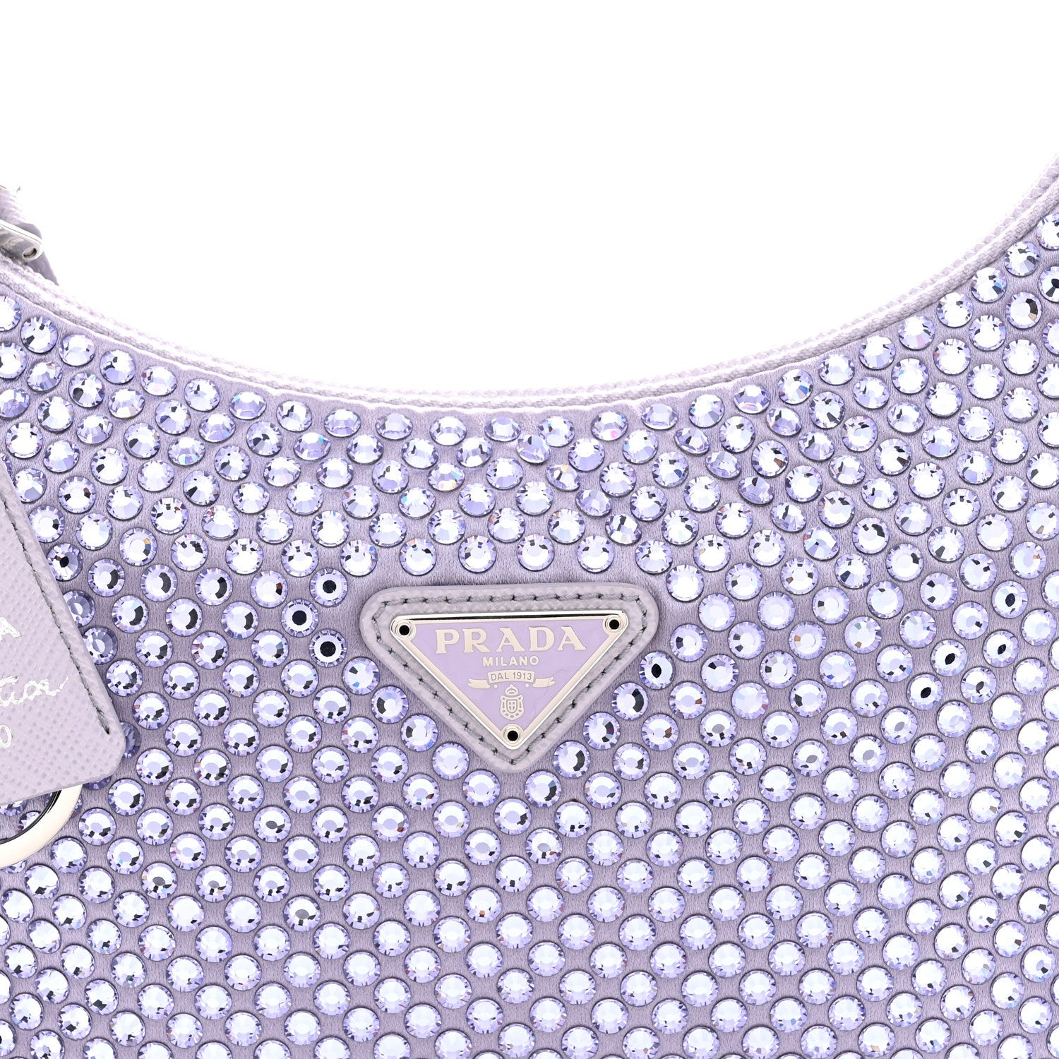 Satin Crystal Mini Re-Edition 2000 Bag Glicine