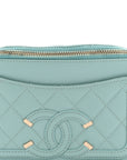 Caviar Quilted Filigree Waist Bag Light Blue