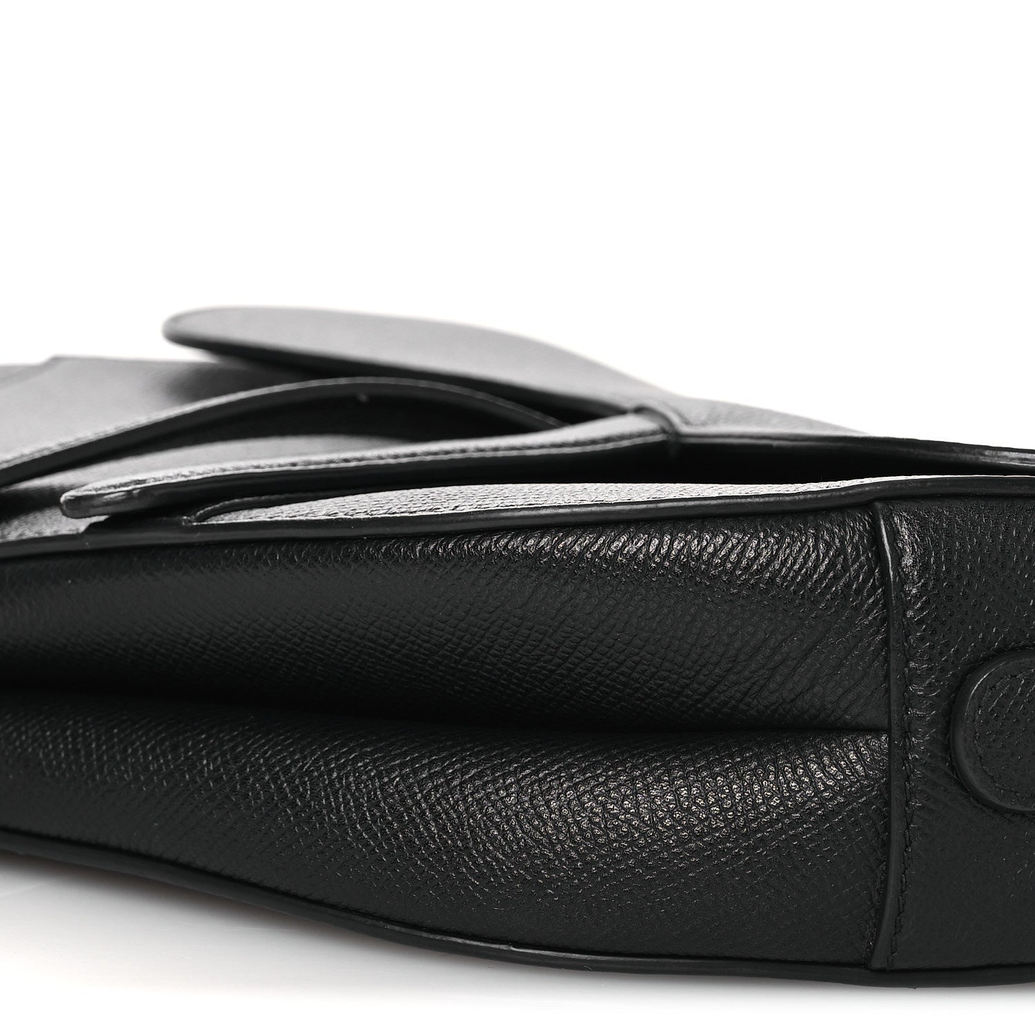Grained Calfskin Saddle Bag Black