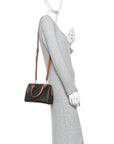 Triomphe Canvas Calfskin Small Boston Bag Tan