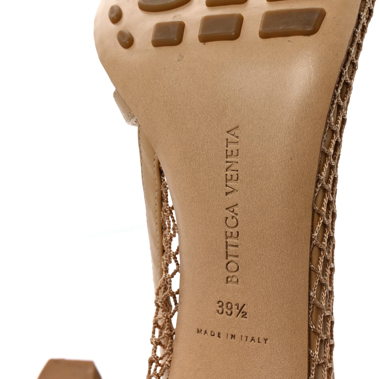 Mesh Nappa Chunky Chain Sandals 39.5 Beige Pony