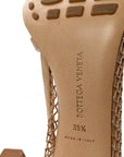 Mesh Nappa Chunky Chain Sandals 39.5 Beige Pony