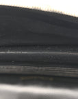 Grain De Poudre Matelasse Chevron Monogram Envelope Chain Wallet Black