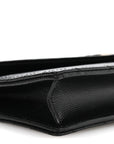 Grain De Poudre Matelasse Chevron Monogram Envelope Chain Wallet Black